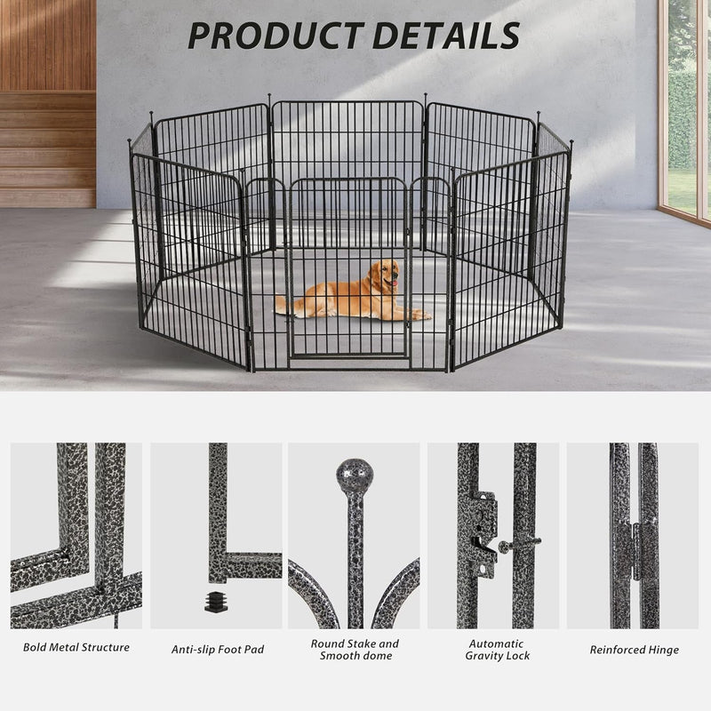 IndoorOutdoor Heavy Duty Dog Playpen - 8 Panels 40 Height