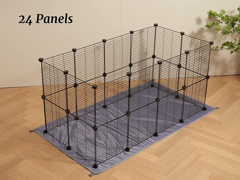 DIY Small Animal Playpen Cage with Mat and Fence - 12 Panel