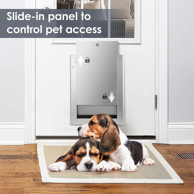 Cowiewie Pet Door for Wall - Upgrade Double Flaps Durable Lockable - Large Up to 100 Lb