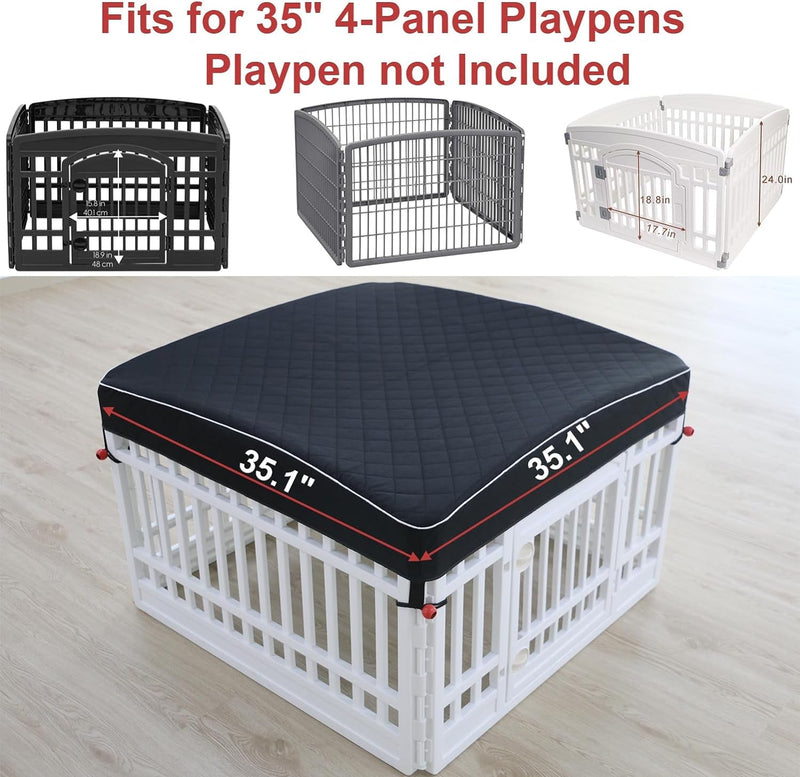 Dog Playpen Cover - Shade  Security for 35 Inch 4-Panel Pet Pens