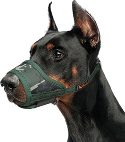 HEELE Tactical Camouflage Dog Muzzle - Breathable  Soft - Prevents Biting Chewing and Barking - Ideal for Vet Visits and Training - Small Medium Large