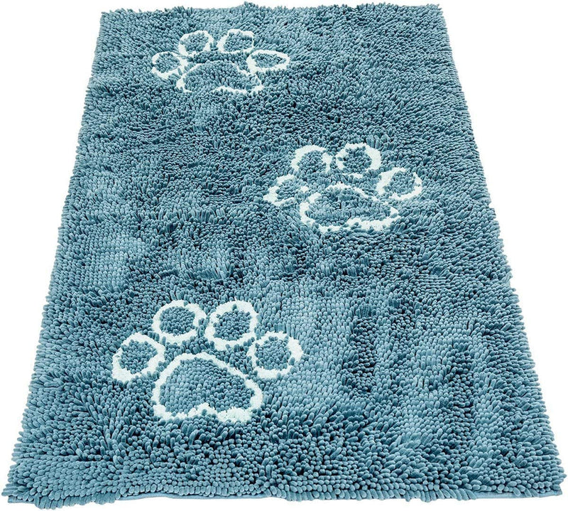 Microfiber Dog Paw Mud Mat - Absorbent Pet Mat with Non-Slip Backing Machine Washable  Large Grey