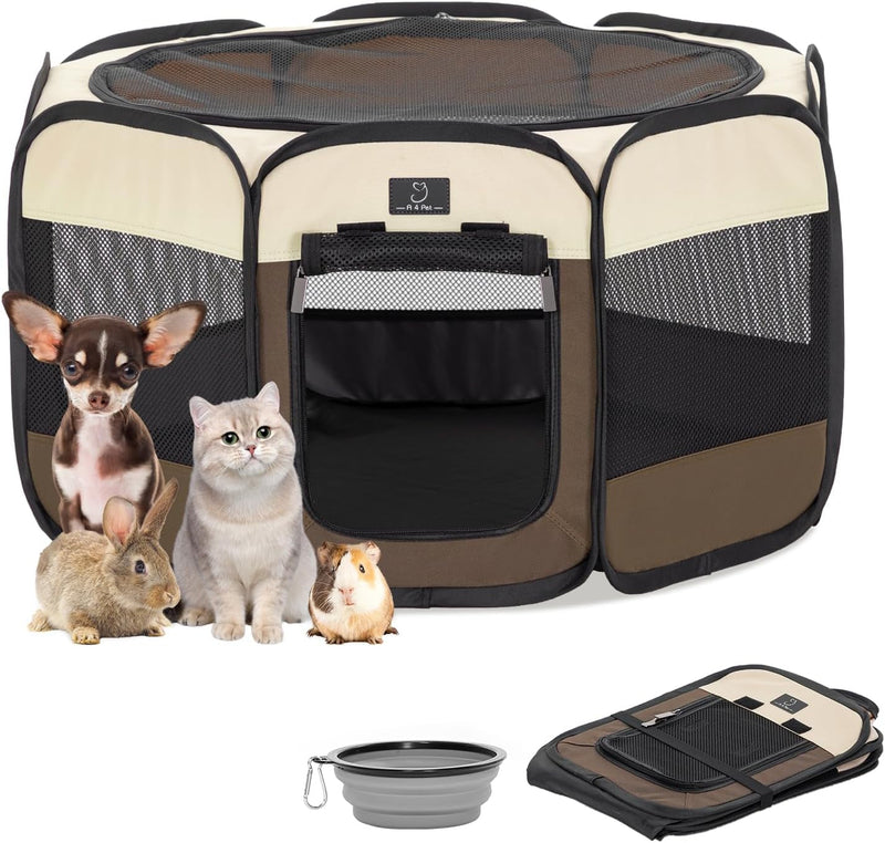 A4Pet Indoor Dog Playpen - Portable Waterproof Removable Zipper