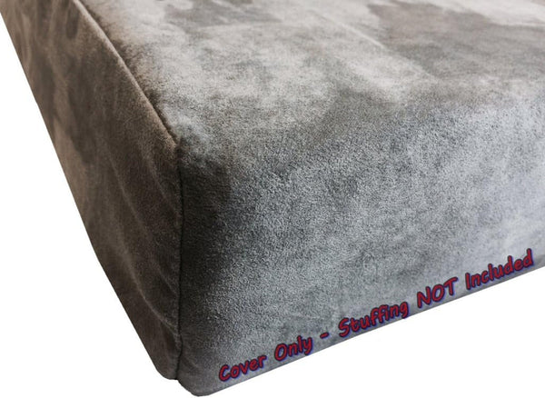 Grey Microsuede Waterproof Pet Bed Cover - DIY Large 47x29x4