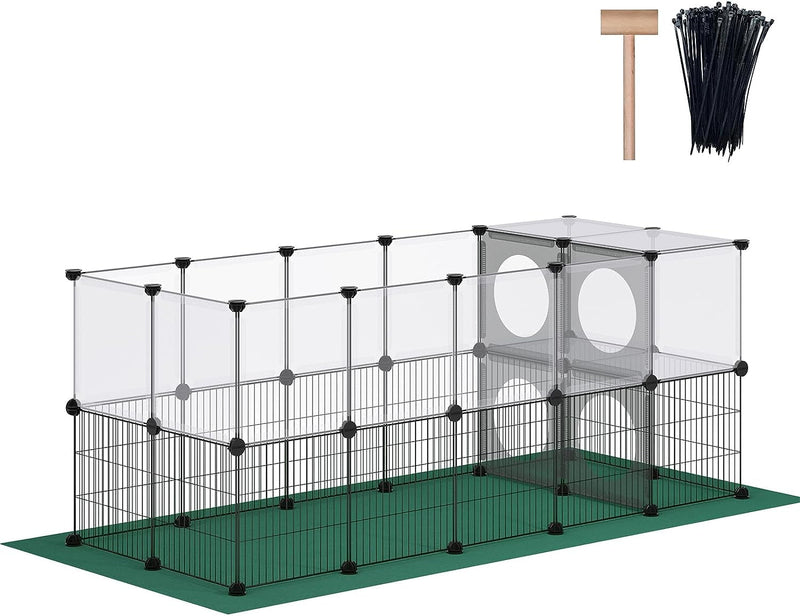 Small Animal Playpen with Oxford Mat and Iron Mesh