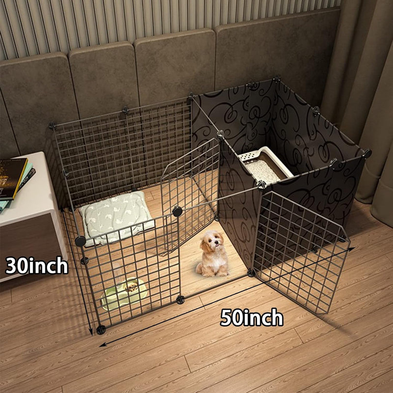 charsPet Playpen - Indoor Small Animal Exercise Pen with Door and Metal Wire Fence