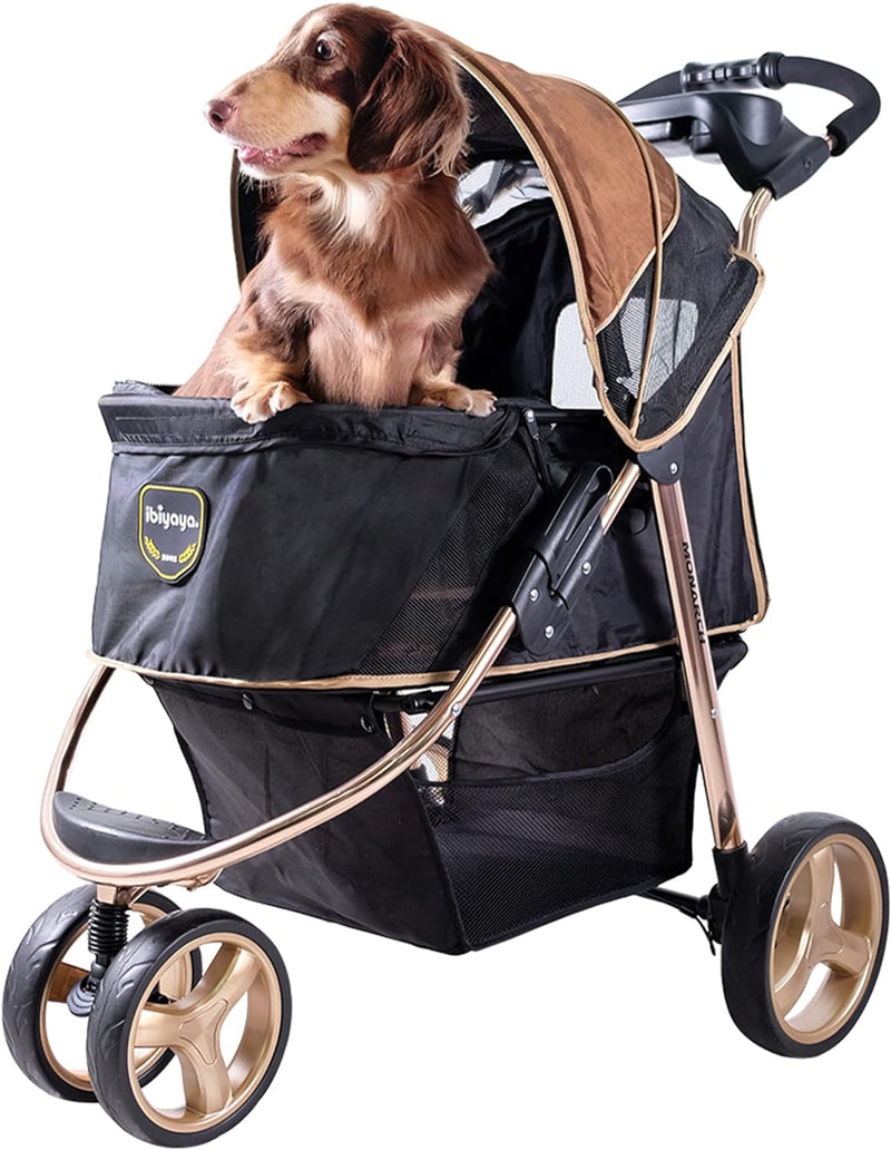 Ibiyaya Monarch Foldable Dog Stroller - Lightweight and Ventilated for Medium  Small Pets Up to 44lbs