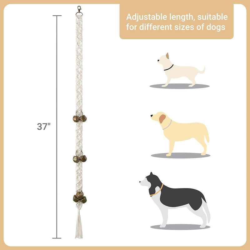 Adjustable Dog Doorbell - Handmade Macrame Bells for Potty Training and Easy Door Access