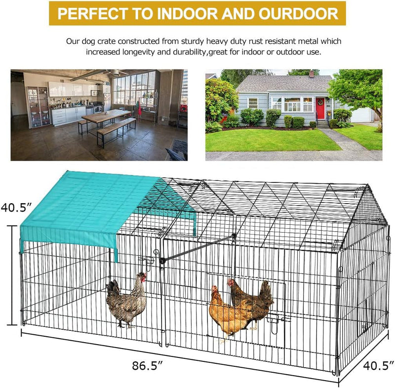 Chicken Coop Rabbit Run Enclosure Pet Playpen - Black