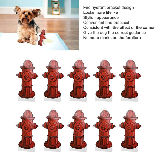 GLOGLOW 10Pcs Dog Pee Pad Trainer, Paper Fire Hydrant Target Pet Diaper Pad Guide for Male Puppies Dogs Potty Training 18.5 X 10Cm/7.3 X 3.9In