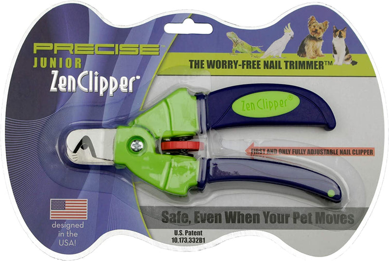 Zen Clipper Precise Safer Pet Nail Trimmer - Fully Adjustable Pet Nail Clipper for Dogs and Cats - Clips Only the Amount of Nail You Chose Quick, Clean and Quiet Cut - Patented (Junior)