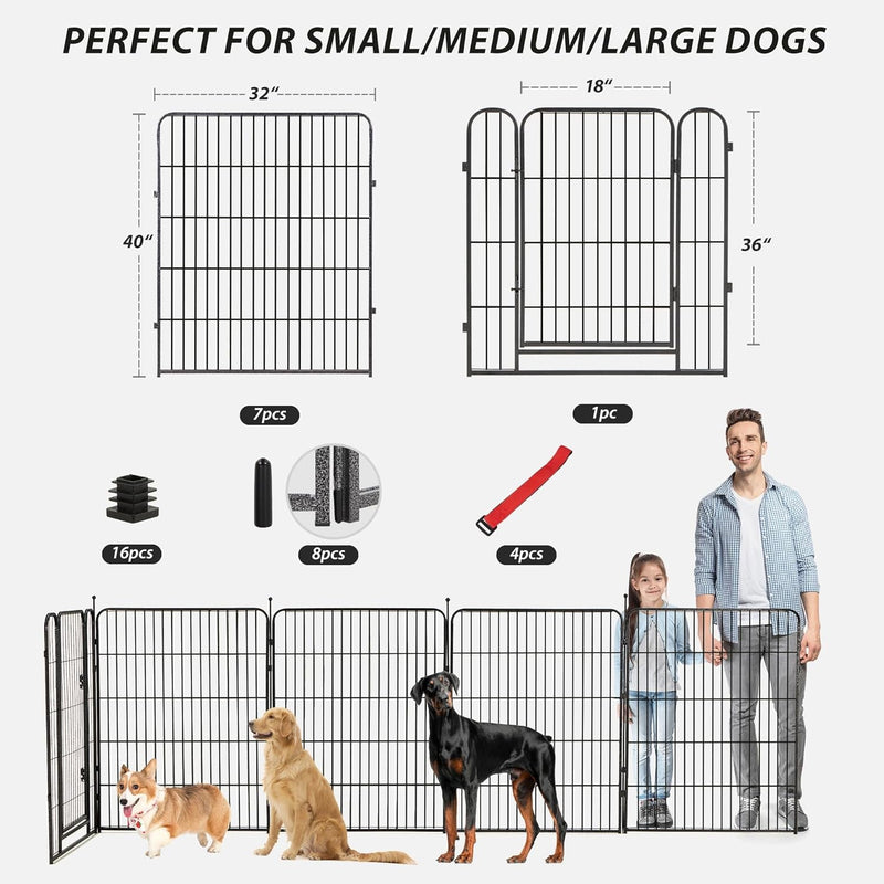 IndoorOutdoor Heavy Duty Dog Playpen - 8 Panels 40 Height