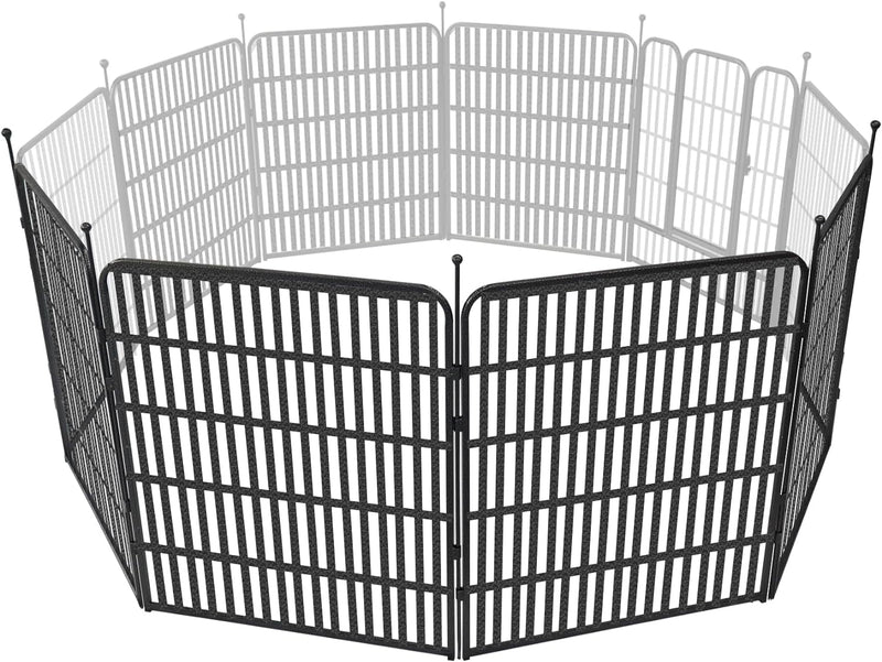 Metal Dog Playpen 8 Panel Exercise Pen for SmallMedium Dogs - 32 Height Door OutdoorIndoor Black