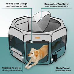 Portable Dog Playpen for IndoorOutdoor Use - Large-Capacity and Foldable