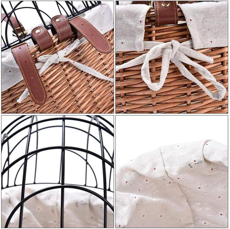 Woven Bicycle Basket for Dogs and Cats - Pet Carrier for Bikes