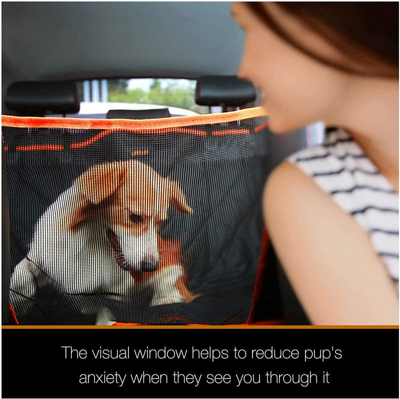 Ibuddy Dog Car Seat Cover - Waterproof Hammock with Mesh Window Side Flaps Belt Anti-Scratch Non-slip Machine Washable