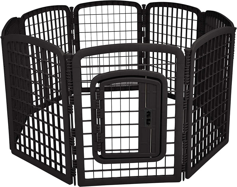 Amazon Basics 8-Panel Octagonal Pet Pen with Gate Grey - 59x58x28