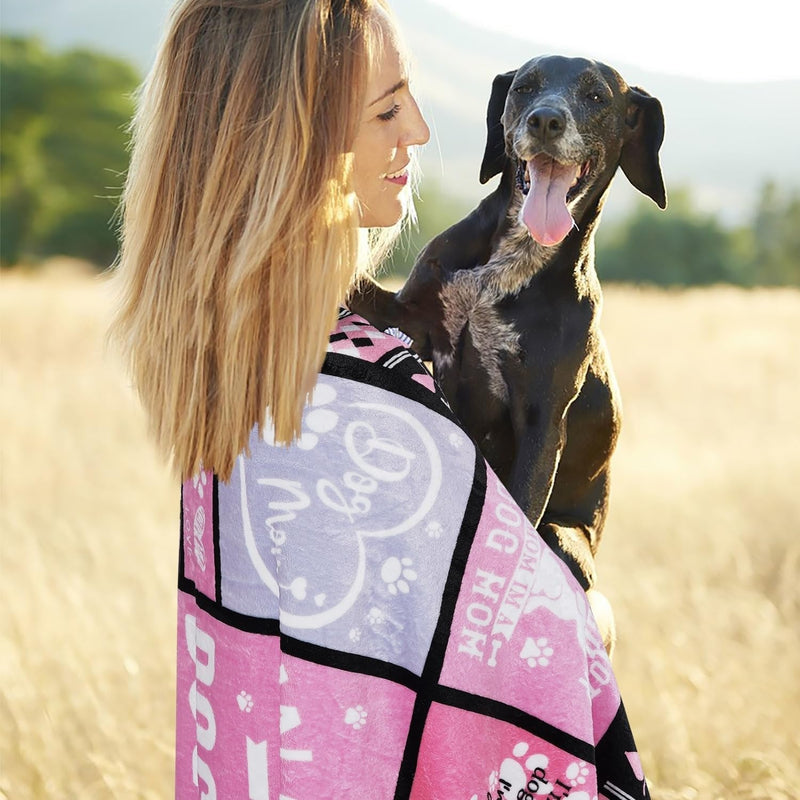 Worlds Best Dog Mom Blanket - 50x60 Fun Dog Lover Gift for Womens Birthday