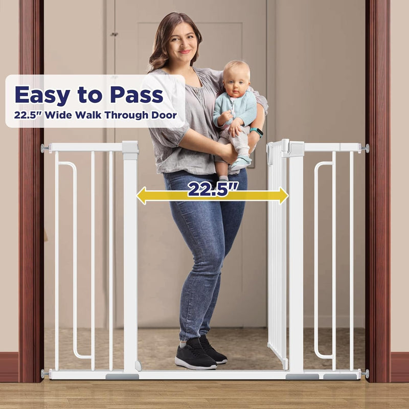 - 36 Extra Tall Baby Gate with 2-Way Door - Fits Doorways Stairs and Entryways