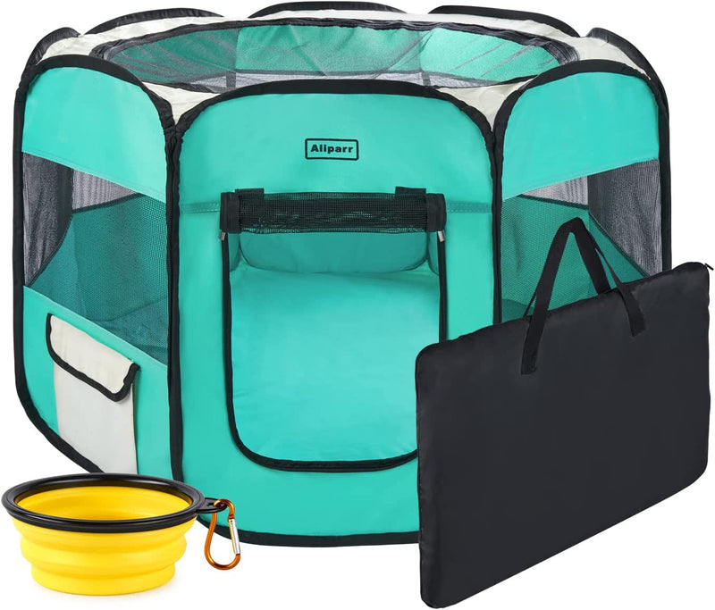 Foldable Pet Playpen with Carry Case for IndoorOutdoor Use and Travel