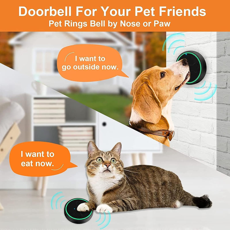 Wireless Dog Doorbell for Potty Training - Waterproof Touch Buttons and Portable Receivers