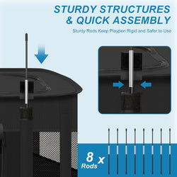 Foldable Portable Dog Playpen - IndoorOutdoor Use