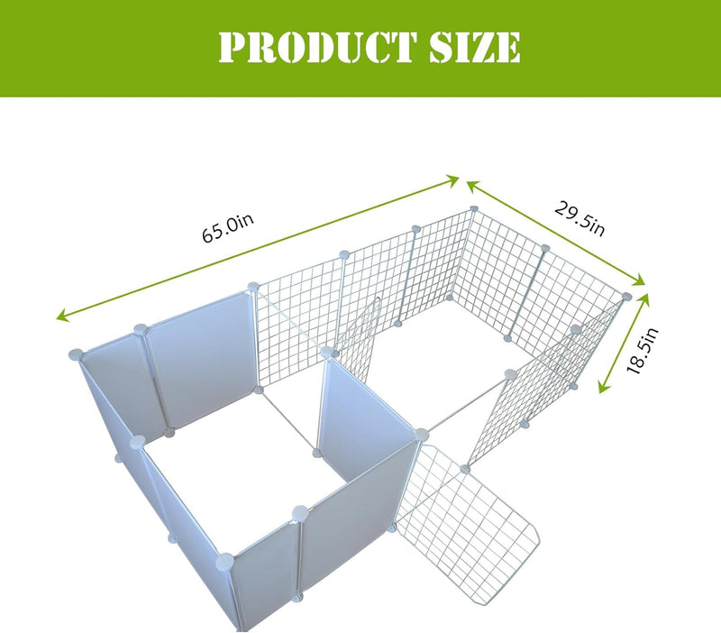 Xpen for Dogs - 16 Panel Pet Playpen with Door and Toilet Training Area White
