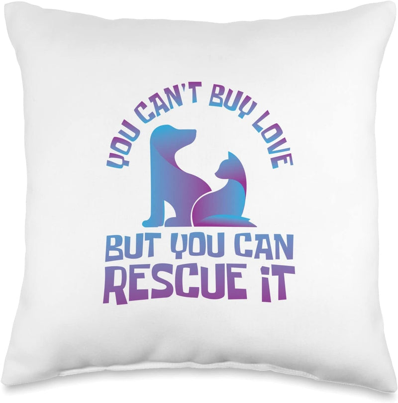 Rescue Love Adopt Throw Pillow - 16x16 - Multicolor