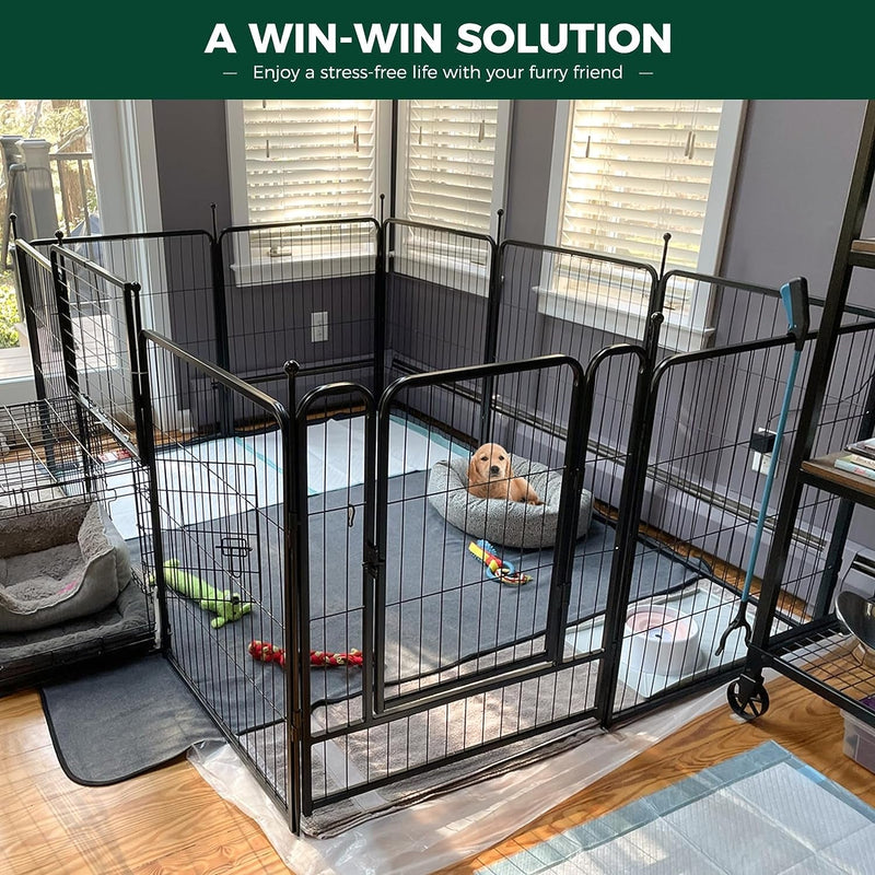 FXW 8-Panel 40-Inch Dog Playpen with 32 Muffler Tubes