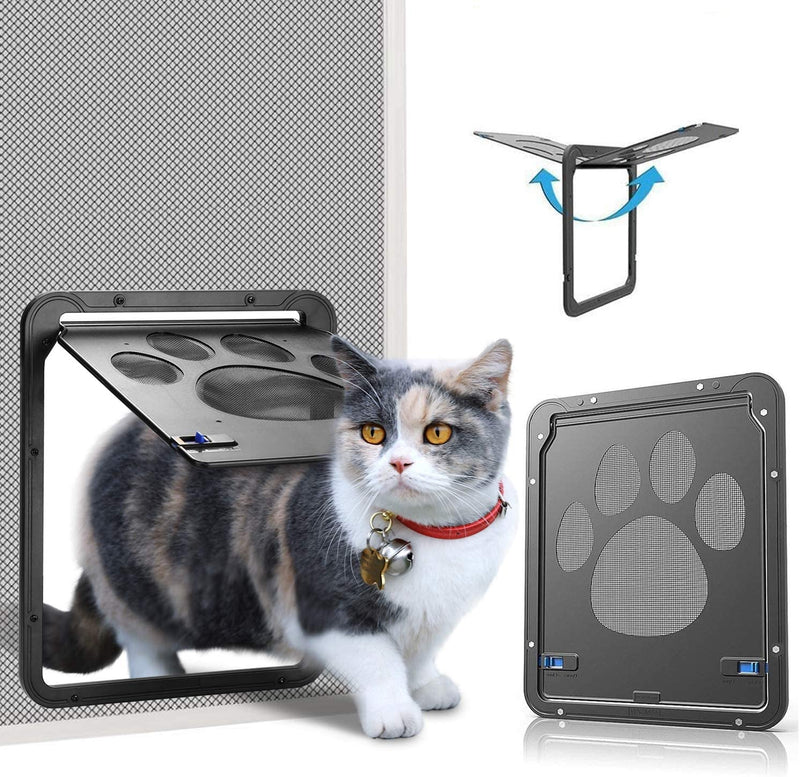 Ownpets Pet Screen Door Lockable Magnetic Flap Screen Door for Small Pets