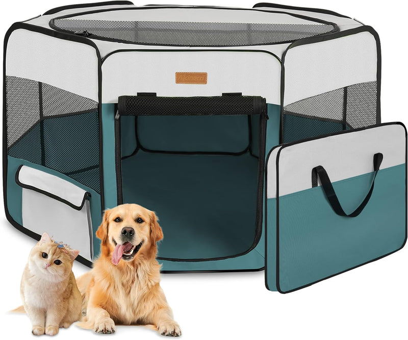 Portable Dog Playpen for IndoorOutdoor Use - Large-Capacity and Foldable