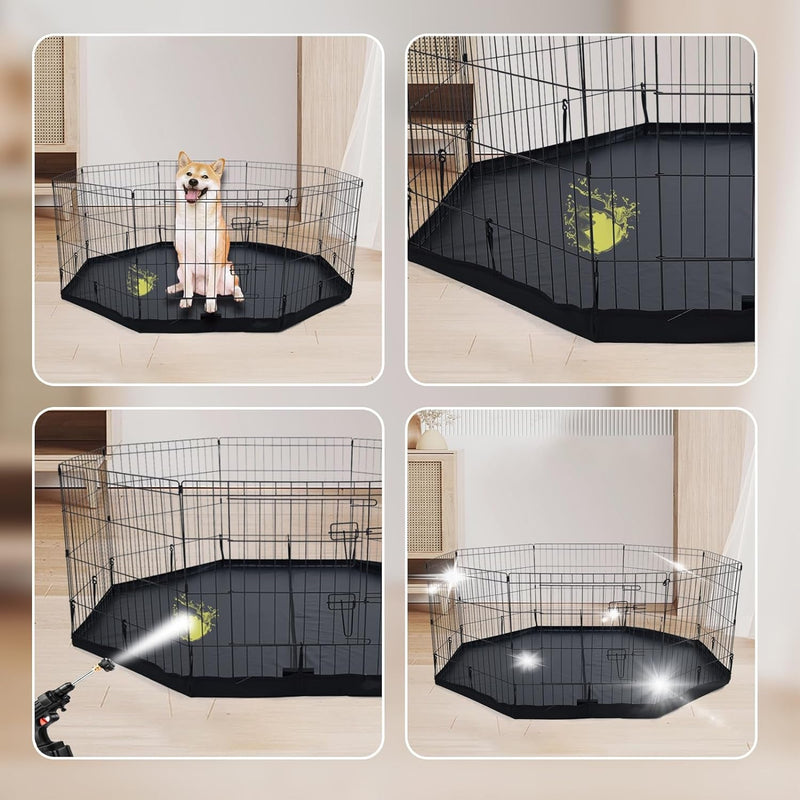 Octagon Playpen Cover for Pets - Fits 24 Inch Metal 8 Plate Fence - Leak-Proof  Easy to Clean