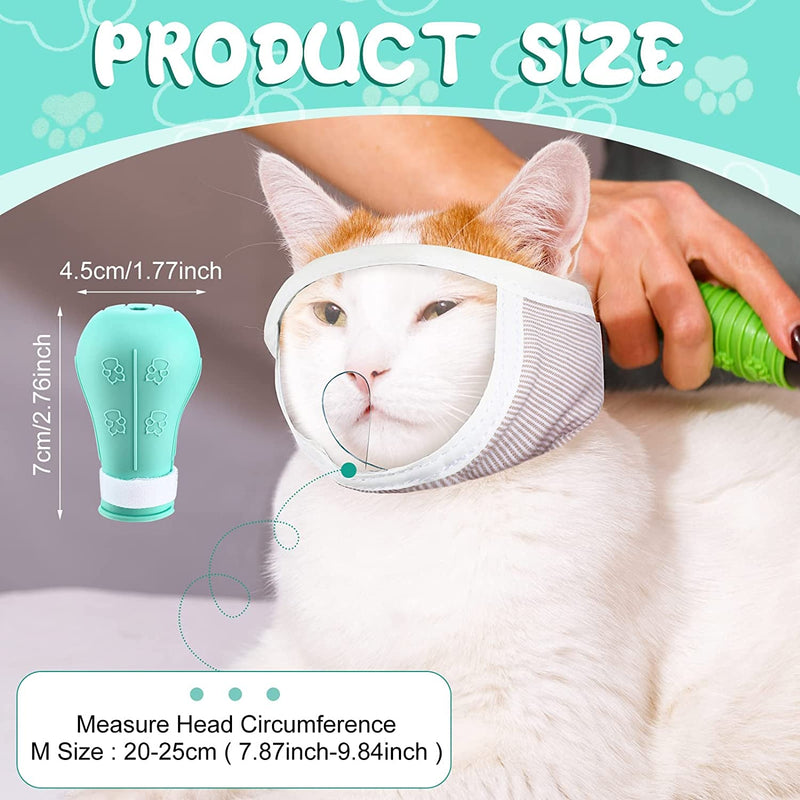 Hillban Cat Grooming Muzzle with Silicone Boots and Face Guard - Medium