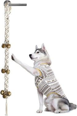 Adjustable Dog Doorbell - Handmade Macrame Bells for Potty Training and Easy Door Access