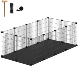 DIY Pet Playpen with Waterproof Washable Mat - 485 L - Small Animal Fence and Enclosure for Hamsters and Guinea Pigs