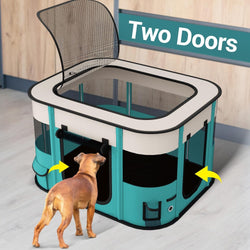 Foldable Playpen for Dogs and Cats - Portable Pet Kennel Tent