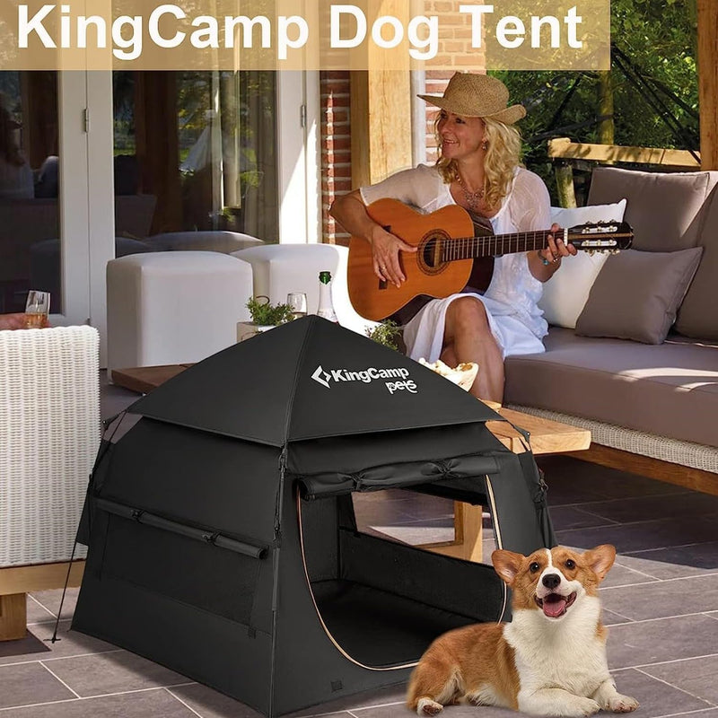 Kingcamp Foldable Dog Playpen with Carrying Case - Ideal for Small and Medium Breeds