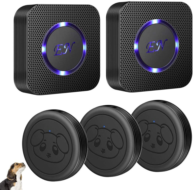 Wireless Dog Doorbell Training System - 2 Receivers 3 Transmitters Waterproof Buttons