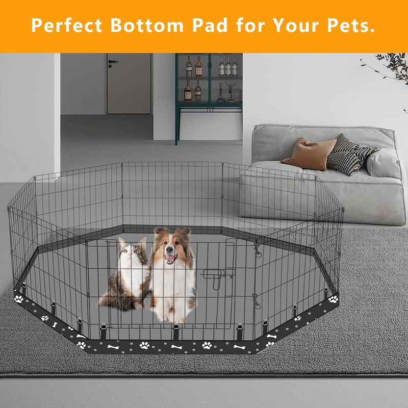 Dog Playpen Pad for 24 Octagon Metal Exercise Pet Playpen - Black