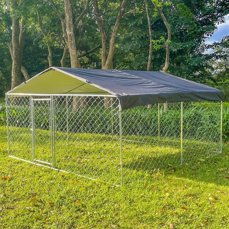 Heavy Duty Large Dog Kennel with UV-Resistant Cover - 98X98X56