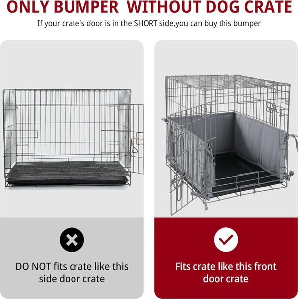 Grey Dog Crate Bumper - Kennel Protector  Pad for Training - 24x18x10