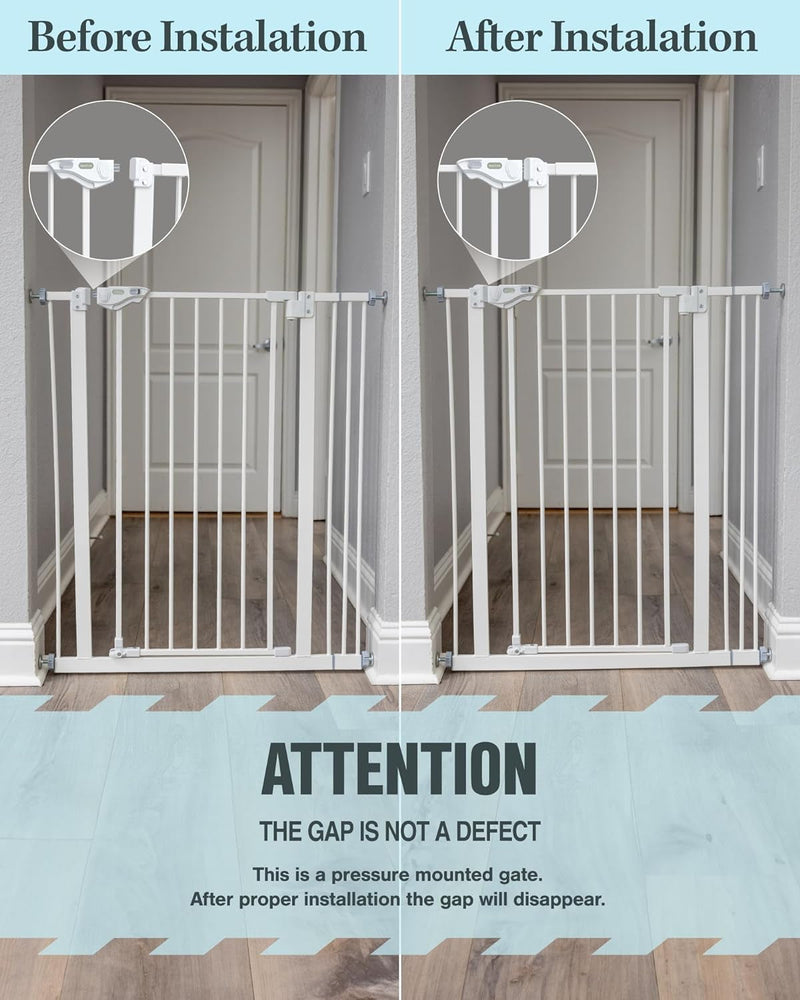 Innotruth Baby Gate - 36 Tall Dog  Child Gate No Drill Install - White