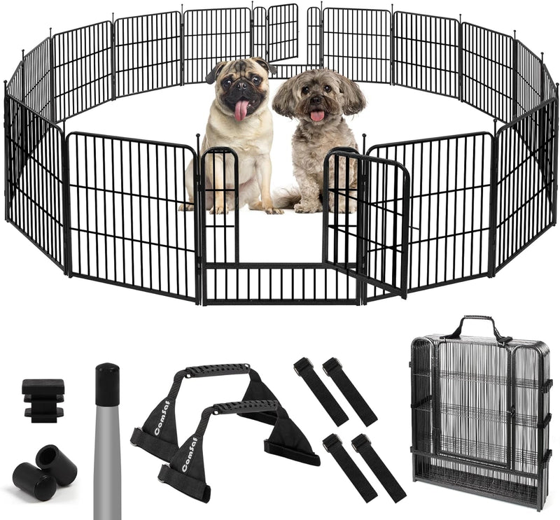 Comsaf Dog Playpen - 32 Height - 8 Panels - Metal Fence - Portable  Easy-Carry - OutdoorIndoor Pet Pen for LargeMediumSmall Dogs