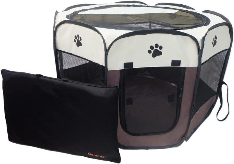 Portable Pet Playpen for Small Animals with Carrying Case and Waterproof Bottom - OutdoorIndoor Play Area for Cats Dogs Puppies Rabbits and Kittens S 287x287x16 - Rose Color