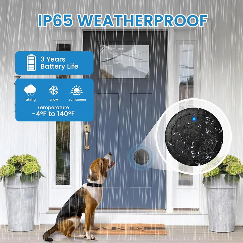 Wireless Dog Potty Training Bell - 1000ft Range Waterproof Touch Button 32 Melodies  4 Modes