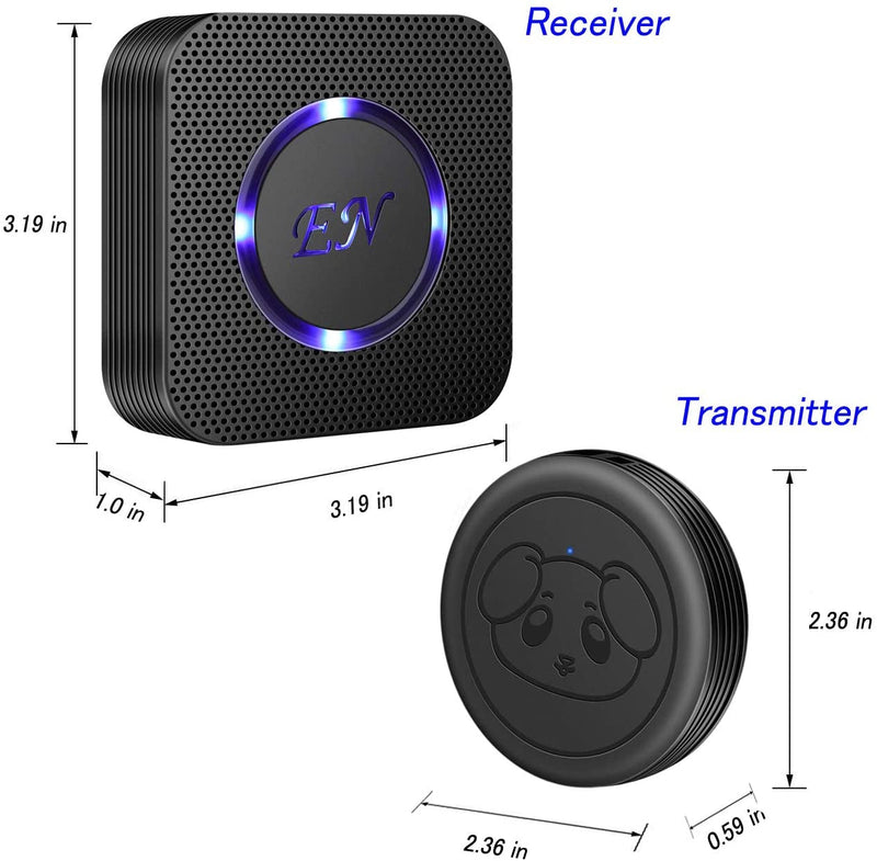 Waterproof Wireless Dog Doorbell - 2 Receivers - Black