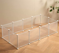 Transparent Animal Playpen - Small Pet Cage - for Guinea Pigs Dogs and Rabbits - 12 x 12 Panels