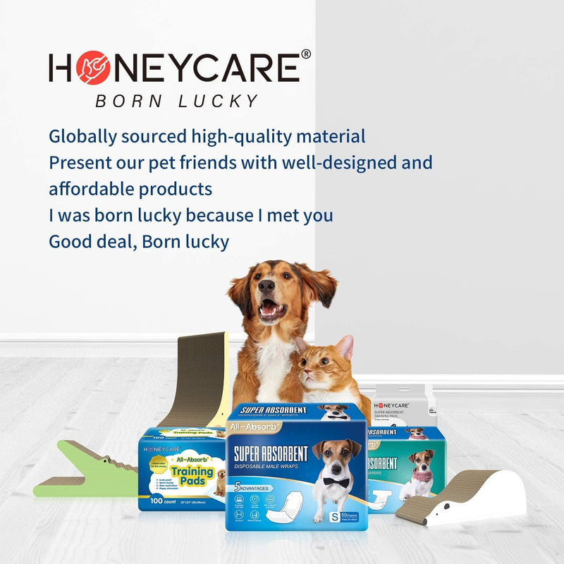 HONEY CARE All-Absorb Disposable Female Dog Diapers Extra Small Size, Improved, 50 Count, Super Absorbent, Breathable, Wetness Indicator