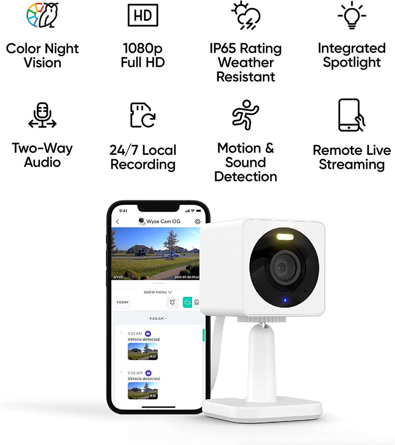 Wyze Auto-Lock Bolt Fingerprint Deadbolt and Wyze Cam OG 1080P Wi-Fi Security Camera Bundle