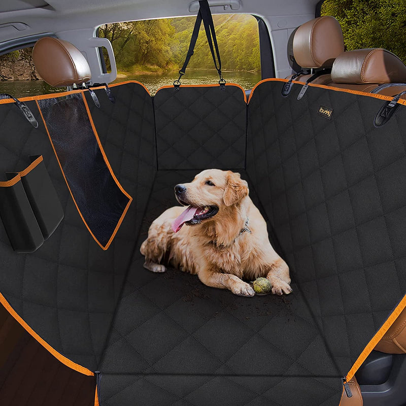 Ibuddy Dog Car Seat Cover - Waterproof Hammock with Mesh Window Side Flaps Belt Anti-Scratch Non-slip Machine Washable